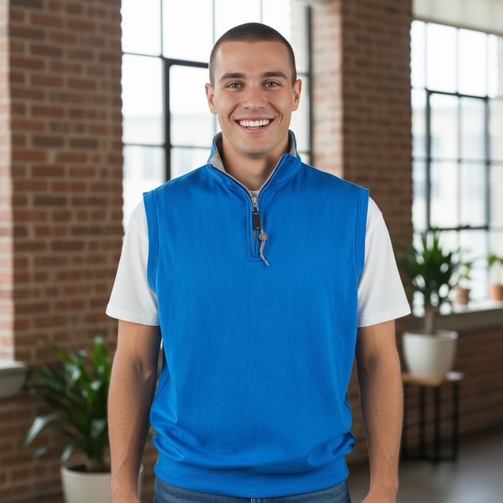 G-Mac by Kartel Men's Golf Vest 1/4 Zip Vest Blue Size Large‎